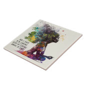 陶製インスパイアタイルを受け入れる女性 タイル (側面)