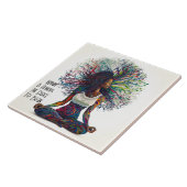 陶製インスパイアタイル内の女性 タイル (側面)