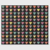 陶製カラフルティーカップ、冬ホットコーヒーマグ ラッピングペーパー (フラット)