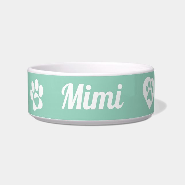 陶製パーソナライズされたキャットボカスタマイズール ボウル (正面)