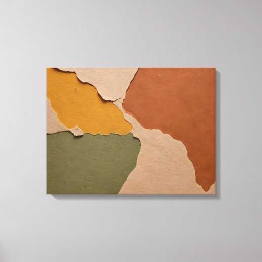 陶質素朴な色のスプラッシュアート キャンバスプリント (正面)