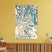 陸と川絵画の |最高のカラフル抽象芸術 キャンバスプリント (インサイチュ (リビング))