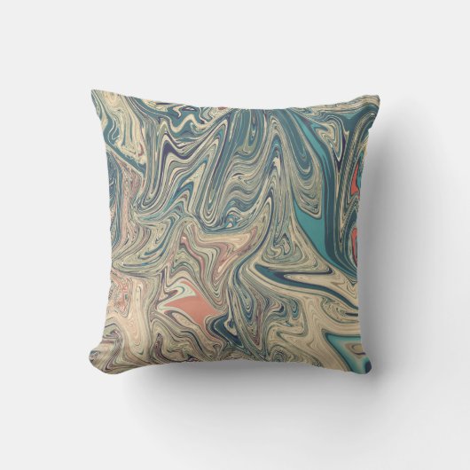 陸と川絵画の |最高のカラフル抽象芸術 クッション (正面)