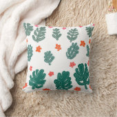 陸と海： doodle模様の花と植物 クッション (ブランケット)