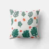 陸と海： doodle模様の花と植物 クッション (裏面)