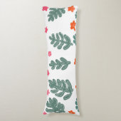 陸と海： doodle模様の花と植物 ボディピロー (正面縦)