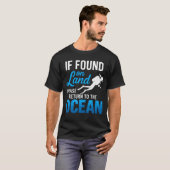 陸上で発見された場合は海洋へお戻しください スキューバダイビング Tシャツ (正面フル)
