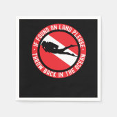 陸上で見もしつかったスキューバダイビングを戻して入れる スタンダードカクテルナプキン (正面)