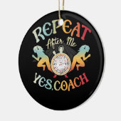 陸上の学校スポーツコーチのランナーリピート セラミックオーナメント (左)