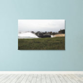 陸上の航空機のエアクシ来ョン キャンバスプリント (インサイチュ (ウッドフロア))