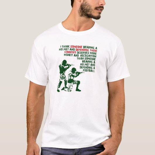 陸上より軍隊が好きな人へ ユーモアTシャツ Tシャツ (正面)