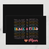 陸上トラックフィールド ママ グルーヴィー ランニング 母の日 招待状 (正面/裏面)