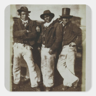 陸上漁師、c.1843-47 (塩の紙のプリントからの スクエアシール