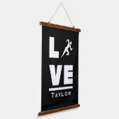 陸上競技が大好きな人のためのトラック＆フィールドスポーツファン 吊り下げ型タペストリー (傾斜あり)