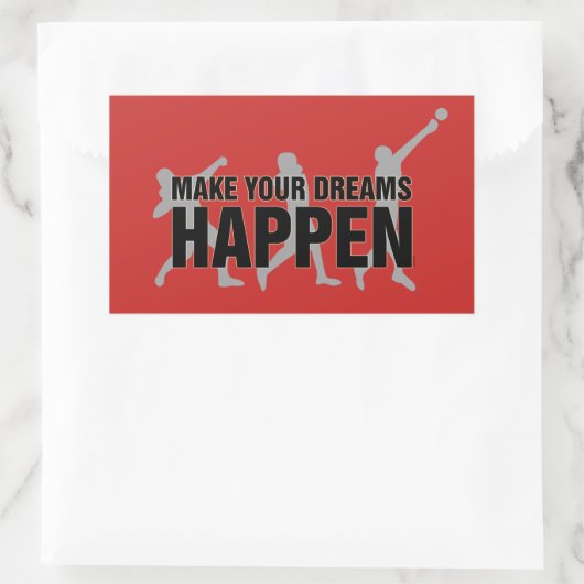 陸上競技でステッカーギフトを投げる 長方形シール (バッグ)