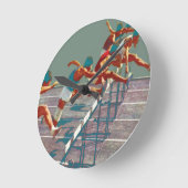 陸上競技のハードルの時計 ラウンド壁時計 (傾斜)