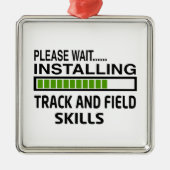 陸上競技の技術を取付けること メタルオーナメント (正面)