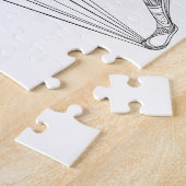 陸上競技の選手のランニングの落書きの芸術 ジグソーパズル (側面)