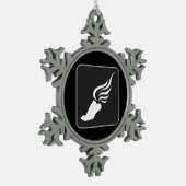 陸上競技アイコン スノーフレークピューターオーナメント (左)