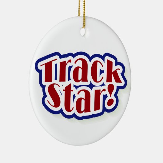 陸上競技界のスターのTシャツおよびギフト セラミックオーナメント (右)