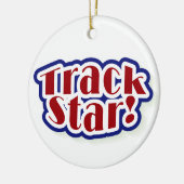 陸上競技界のスターのTシャツおよびギフト セラミックオーナメント (左)