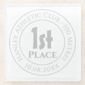 陸上競技第1賞トロフィー賞 ガラスコースター (正面)