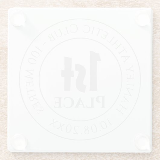 陸上競技第1賞トロフィー賞 ガラスコースター (裏面)