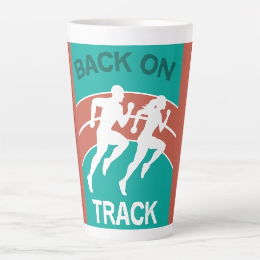 陸上競技選手 |トラックアスリート |ランナー カフェラテマグ (正面)