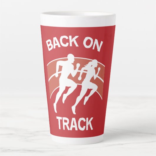 陸上競技選手 |トラックアスリート |ランナー カフェラテマグ (正面)