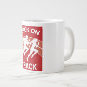 陸上競技選手 |トラックアスリート |ランナー ジャンボコーヒーマグカップ (正面右)