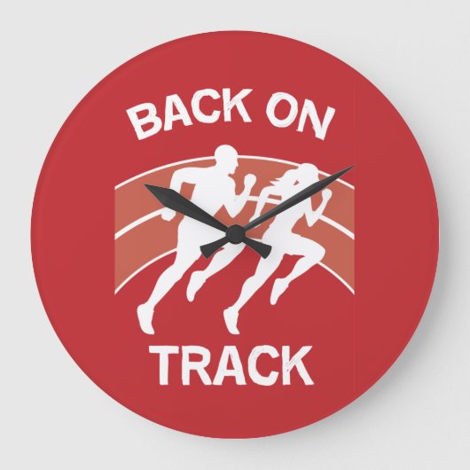 陸上競技選手 |トラックアスリート |ランナー ラージ壁時計 (正面)
