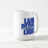 陸人灯 | セントルシアブルーアンドグリーン文字 コーヒーマグカップ (正面右)