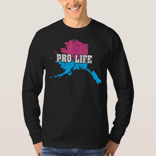 陸地図アメリカ州アラスカ中絶フラッグChoose Pro Tシャツ (正面)