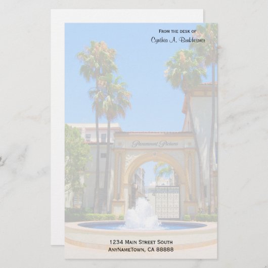 陸標のハリウッドのスタジオのパーソナライズな文房具 便箋 (正面/裏面)