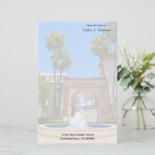 陸標のハリウッドのスタジオのパーソナライズな文房具 便箋 (スタンド正面)