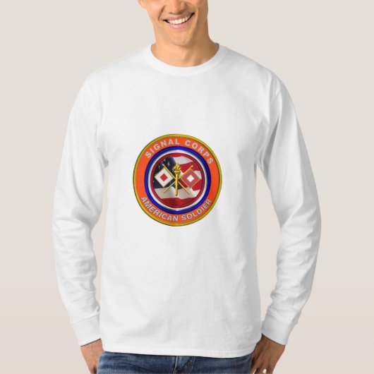 陸誇りを持った軍信号隊退役軍人 Tシャツ (正面)