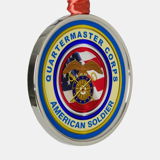 陸誇りを持った軍検疫部隊クリスマス メタルオーナメント (右)