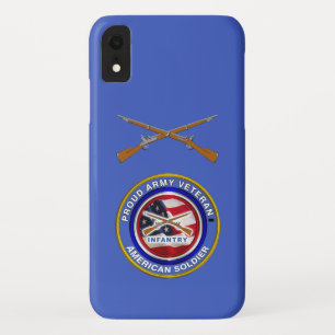 陸誇りを持った軍退役軍人歩兵歩兵青 iPhone XRケース