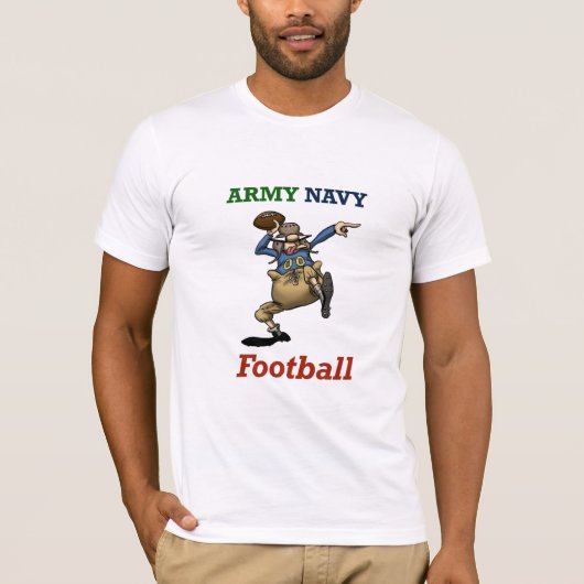 陸軍おもしろい/海軍サッカーのユーモアTシャツ Tシャツ (正面)