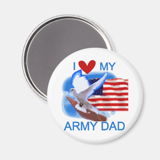 陸軍のパパTシャツとギフトが大好き マグネット (正面/裏面)