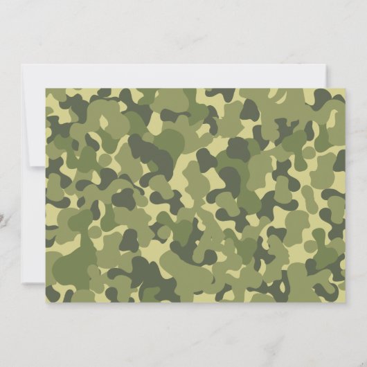 陸軍の兵士の写真の誕生日パーティー迷彩柄軍隊 招待状 (裏面)
