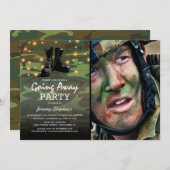 陸軍の写真遠くにパーティー 招待状 (正面/裏面)