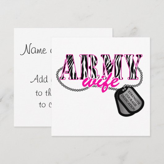 陸軍の妻 招待状 (正面/裏面)