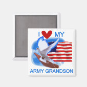 陸軍の孫Tシャツとギフトが大好き マグネット (正面/裏面)