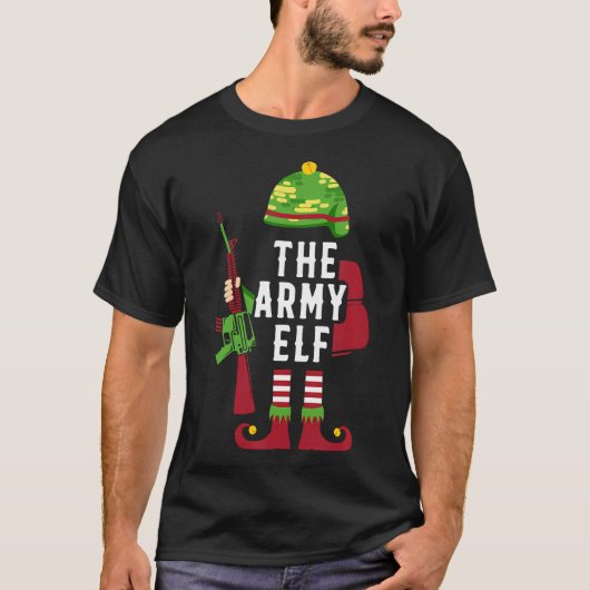 陸軍の小妖精や小人のクリスマスの贈り物 Tシャツ (正面)