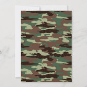 陸軍の招待、迷彩柄軍隊の誕生日の招待 招待状 (裏面)
