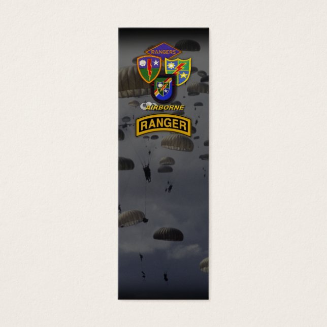 陸軍の空挺レンジャー退役軍人パッチブックマーカー (正面)