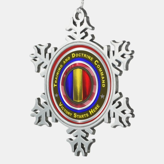 陸軍の訓練と教義上のコマンドの形見 スノーフレークピューターオーナメント (右)