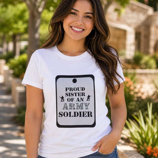 陸軍の誇りを持つ姉妹のドッグタグデザイン Tシャツ