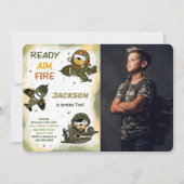 陸軍の誕生日写真招待状 招待状 (正面)